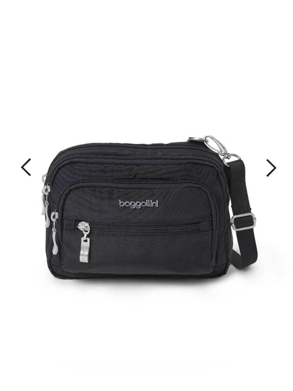 Baggallini Black Compact Zip-Front Crossbody